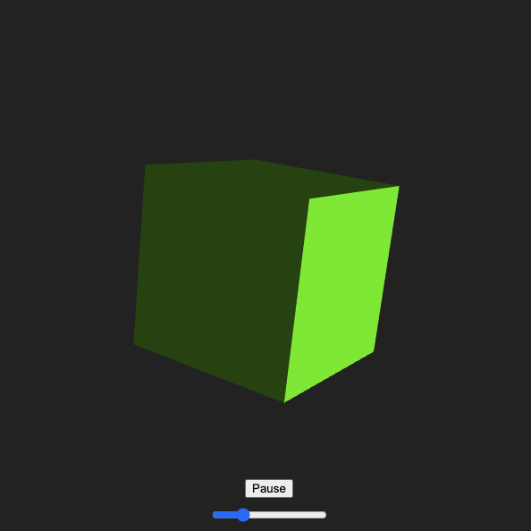 While doing the previous sketch I remembered playing with 3D shapes to change their colours in 3D space back in Modelling & Materials. I decided to see if I could modify the colour of the shape with a frequency mapped slider and I sure can. This sketch is just a 3D primitive cube set at a constant rotation angle, with ambient and directional lighting, but the hue value is mapped to the slider which also controls the frequency.
