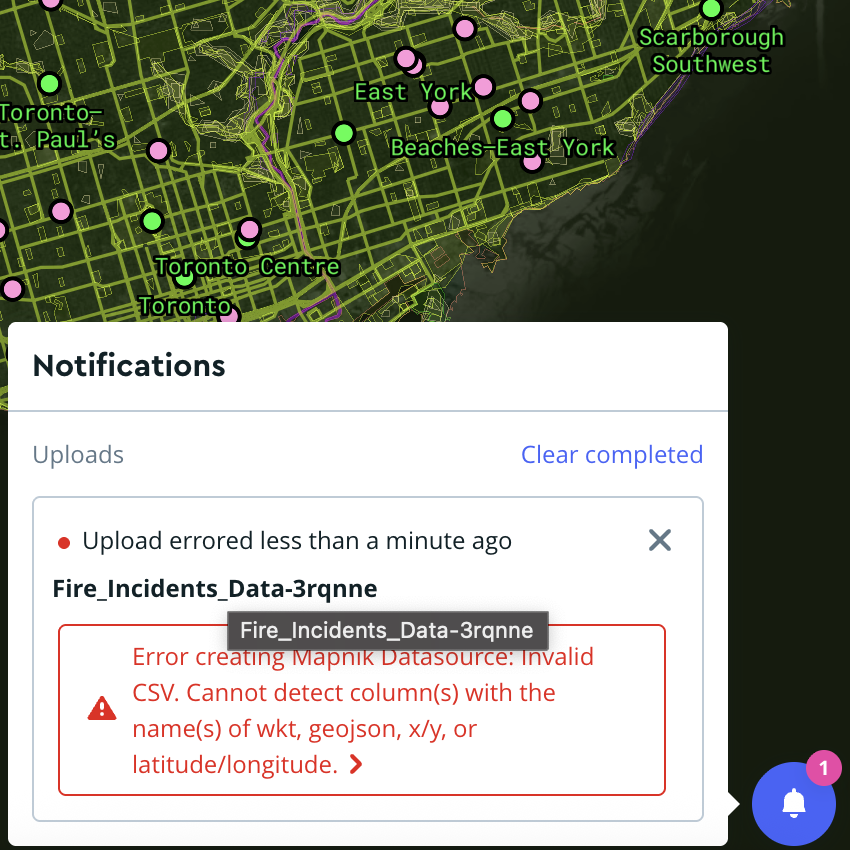 This happened A LOT. I was tryig to make a heatmap of fire incidents in Hamilton and had the same issue, then I tried with Toronto's data and this happened. I guess the dark joke isn't meant to be visualized.