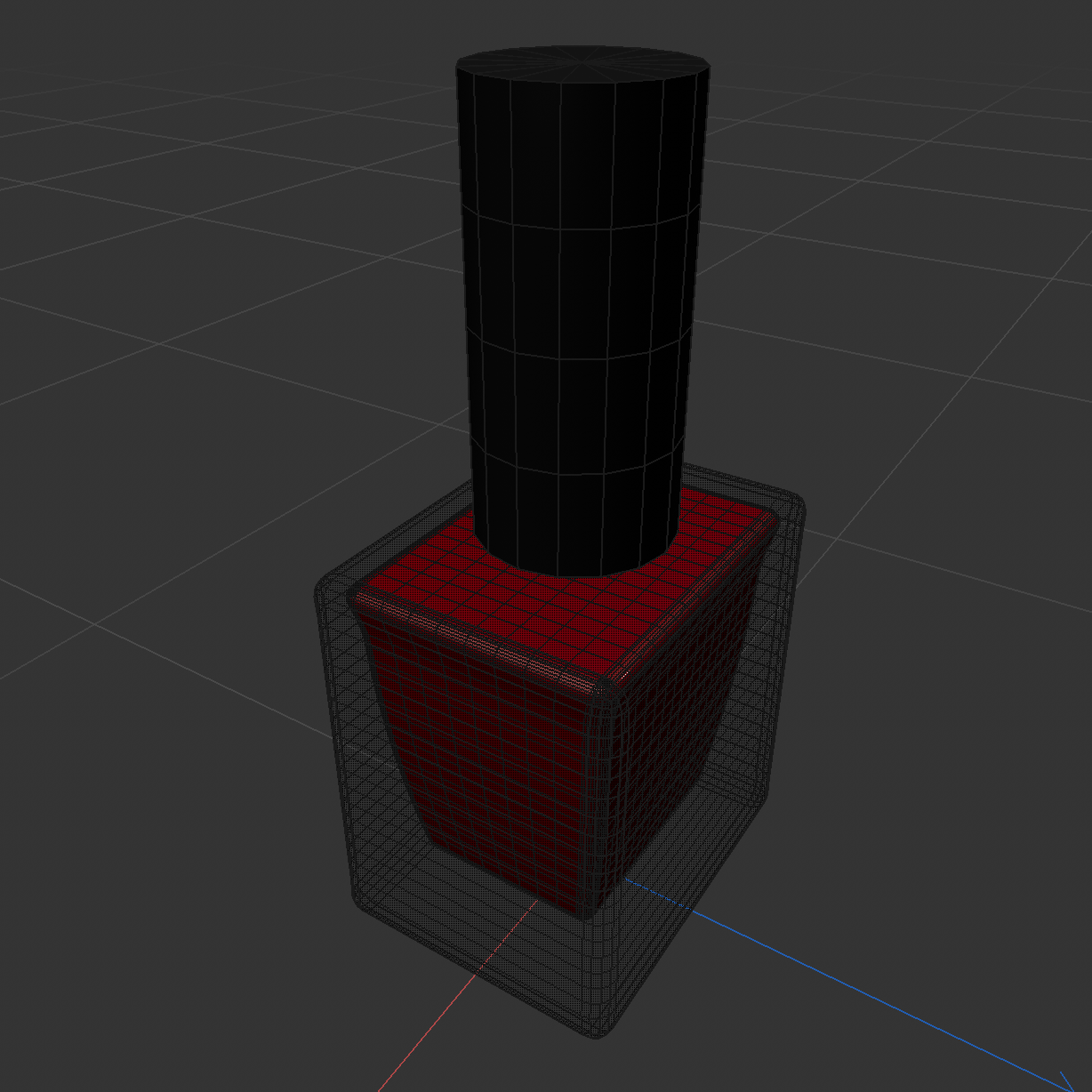 Here I added the materials, and instead of trying to figure out how to cut the shape out from the glass I just stuck them inside one another. Visually it would probably look the same so I didn't bother trying to cut it out.